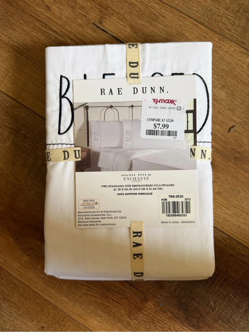 Rae Dunn White Embroidered 'Blessed' Pillowcases - Set of 2